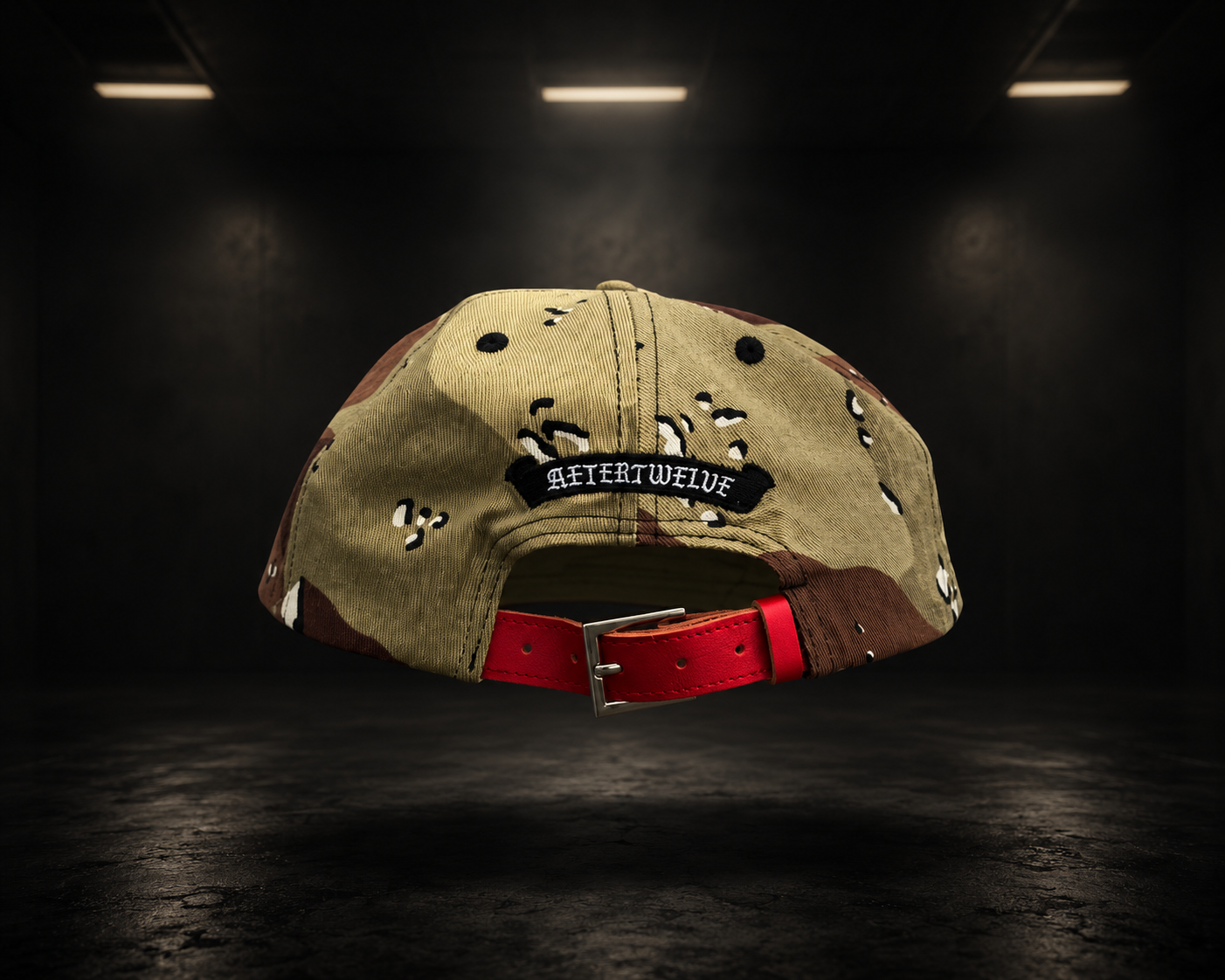 After12 Desert Camo Strapback Hat – Red Logo Edition