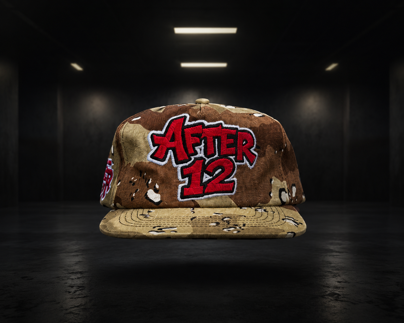 After12 Desert Camo Strapback Hat – Red Logo Edition